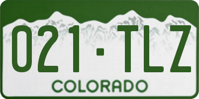 CO license plate 021TLZ
