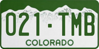 CO license plate 021TMB