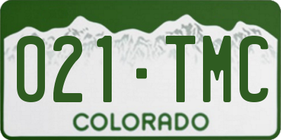CO license plate 021TMC