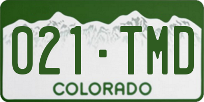 CO license plate 021TMD
