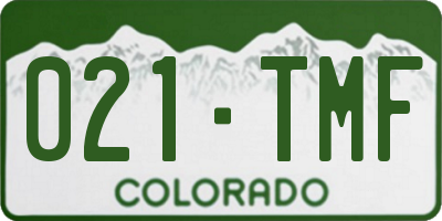 CO license plate 021TMF