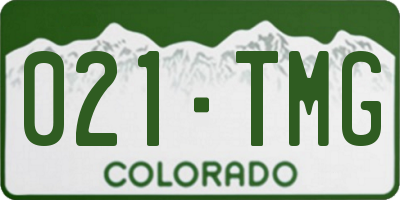 CO license plate 021TMG