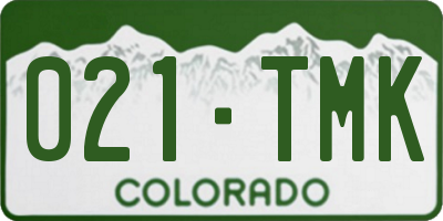 CO license plate 021TMK