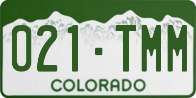 CO license plate 021TMM
