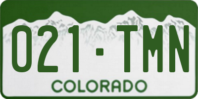 CO license plate 021TMN