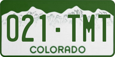 CO license plate 021TMT