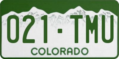 CO license plate 021TMU