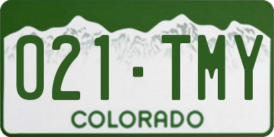 CO license plate 021TMY