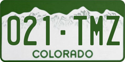 CO license plate 021TMZ