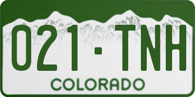 CO license plate 021TNH
