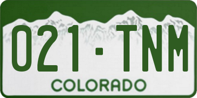 CO license plate 021TNM