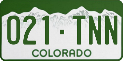 CO license plate 021TNN