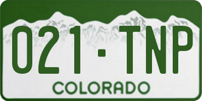 CO license plate 021TNP