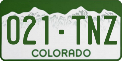 CO license plate 021TNZ
