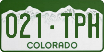 CO license plate 021TPH