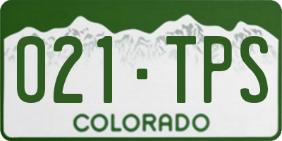 CO license plate 021TPS