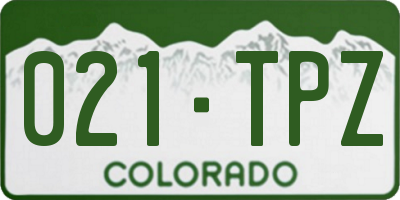 CO license plate 021TPZ
