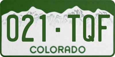 CO license plate 021TQF