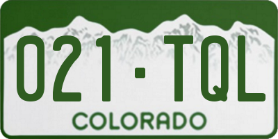 CO license plate 021TQL