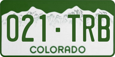 CO license plate 021TRB