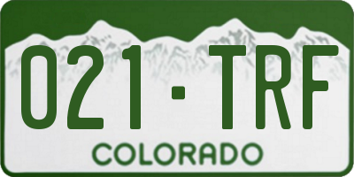 CO license plate 021TRF