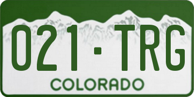 CO license plate 021TRG