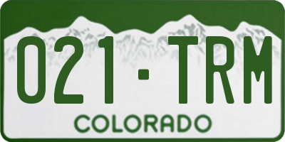 CO license plate 021TRM