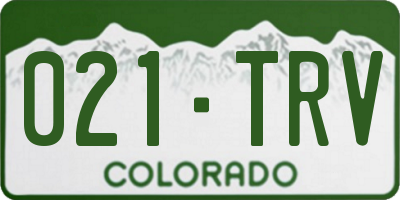 CO license plate 021TRV