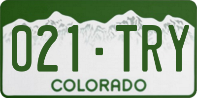 CO license plate 021TRY