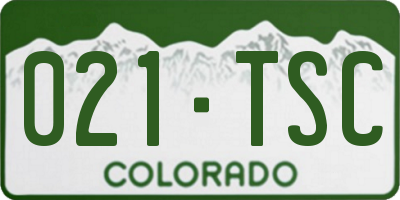 CO license plate 021TSC