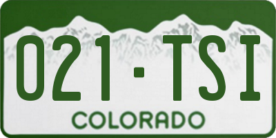 CO license plate 021TSI