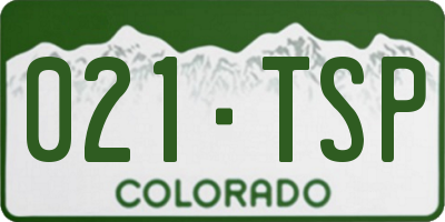 CO license plate 021TSP