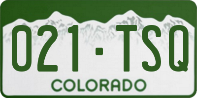 CO license plate 021TSQ