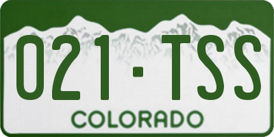 CO license plate 021TSS