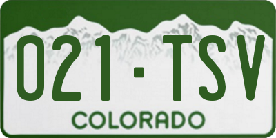 CO license plate 021TSV