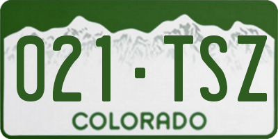 CO license plate 021TSZ