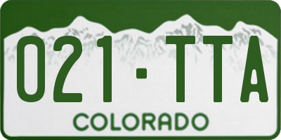 CO license plate 021TTA