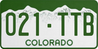 CO license plate 021TTB