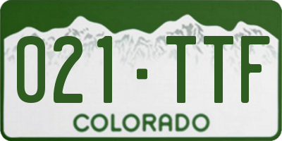 CO license plate 021TTF