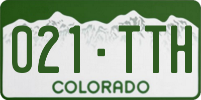 CO license plate 021TTH