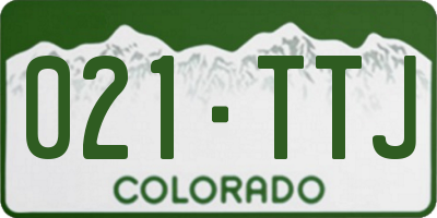 CO license plate 021TTJ