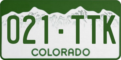 CO license plate 021TTK