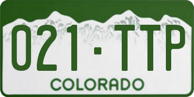 CO license plate 021TTP