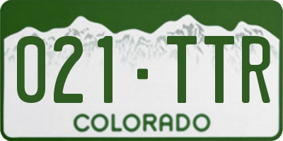 CO license plate 021TTR