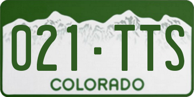 CO license plate 021TTS