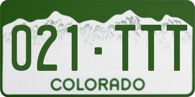 CO license plate 021TTT