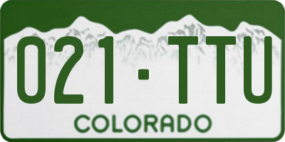 CO license plate 021TTU