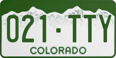 CO license plate 021TTY