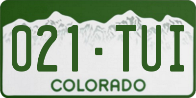CO license plate 021TUI