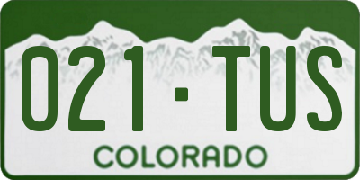 CO license plate 021TUS